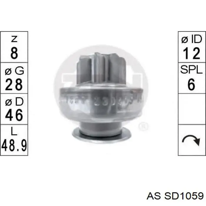 Roda-livre do motor de arranco AS/Auto Storm SD1059