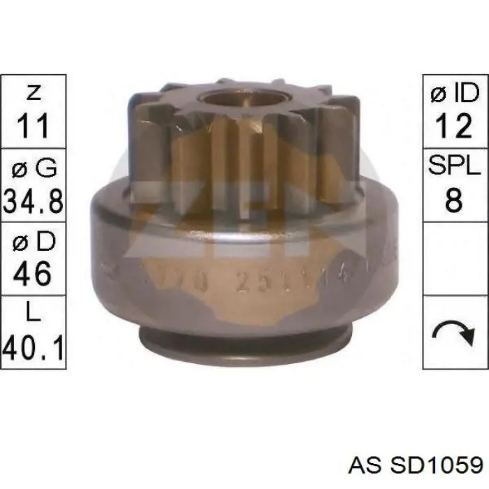 Roda-livre do motor de arranco AS/Auto Storm SD1059 preço, a partir de 20,38 USD