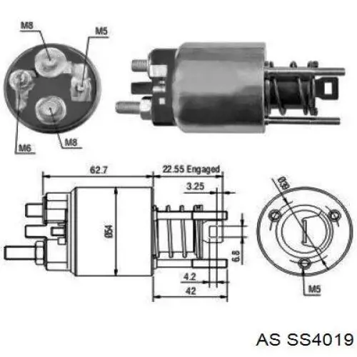Relê retrator do motor de arranco SS4019 AS/Auto Storm