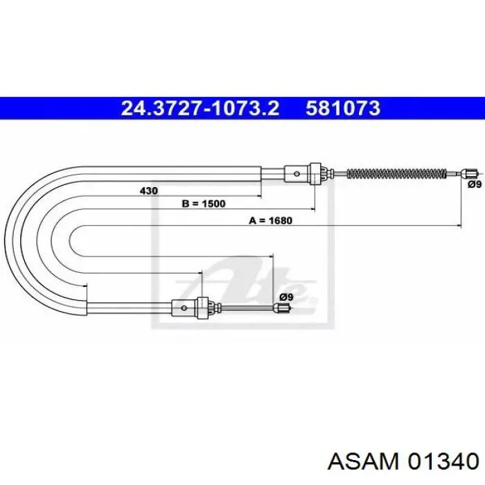 Cabo traseiro direito/esquerdo do freio de estacionamento Asam 01340 preço, a partir de 14,46 USD