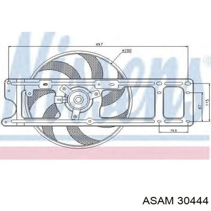 Compre 30444 Asam Ventilador elétrico de esfriamento montado (motor + roda de aletas)