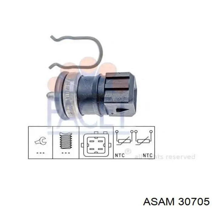 Sensor de temperatura do fluido de esfriamento Asam 30705 preço, a partir de 12,91 USD