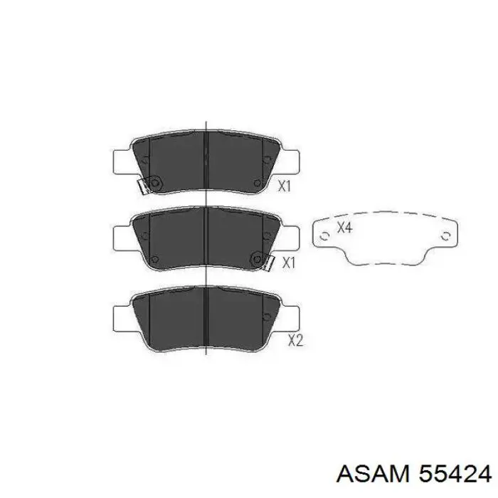 Compre 55424 Asam Sapatas do freio traseiras de disco