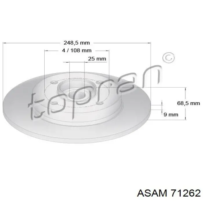 Compre 71262 Asam Disco do freio traseiro