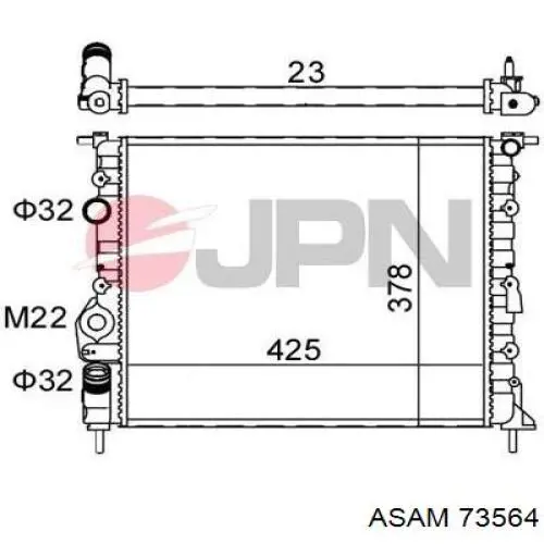 73564 Asam Radiador de esfriamento de motor