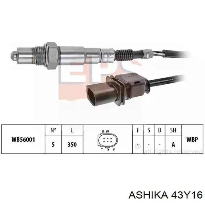 Sonda lambda, sensor de oxigênio até o catalisador Ashika 43Y16 preço, a partir de 65,26 USD