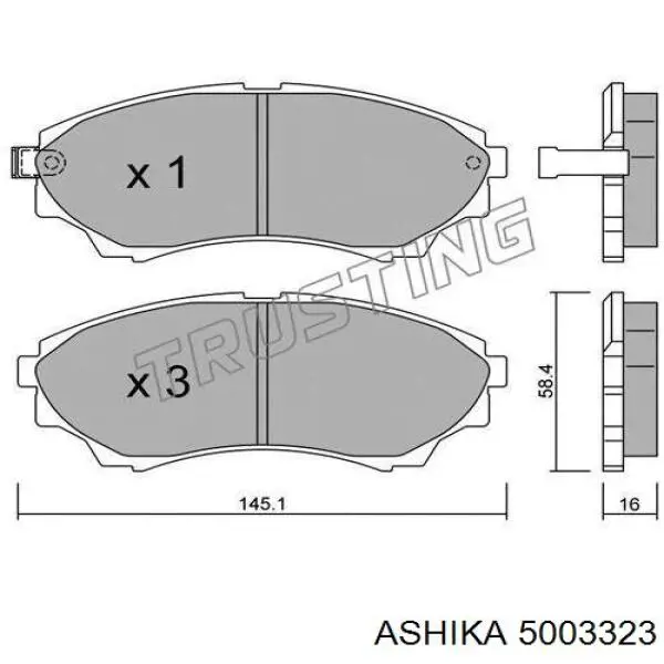 Sapatas do freio dianteiras de disco Ashika 5003323 preço, a partir de 31,32 USD