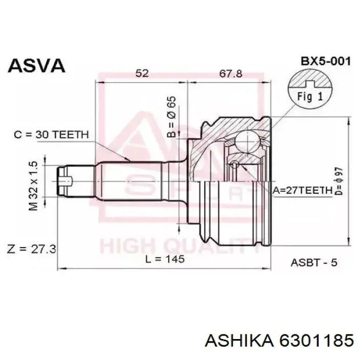 Compre 6301185 Ashika Bota de proteção interna de junta homocinética do semieixo dianteiro
