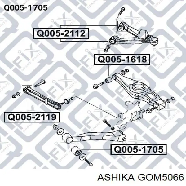Compre GOM5066 Ashika Bloco silencioso do braço oscilante inferior traseiro longitudinal