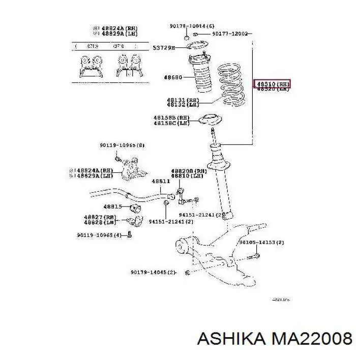 Compre 4851080A19 Toyota Amortecedor dianteiro direito