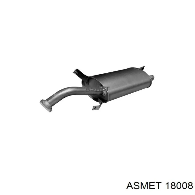 Silenciador, parte traseira 18008 Asmet