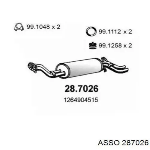 Compre A1264904515 Mercedes Silenciador, parte traseira