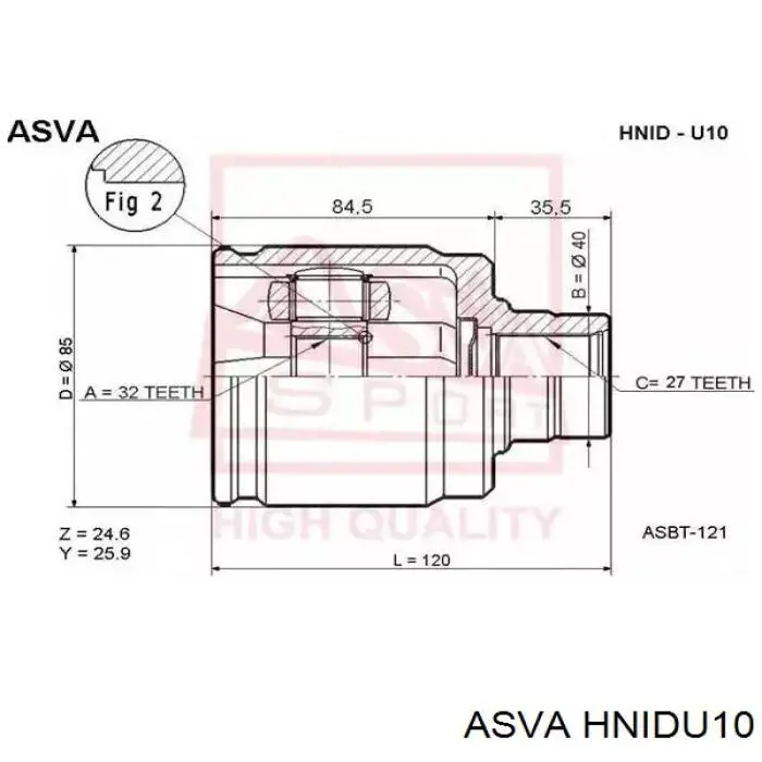 Junta homocinética interna dianteira esquerda TIJ0022 Magneti Marelli