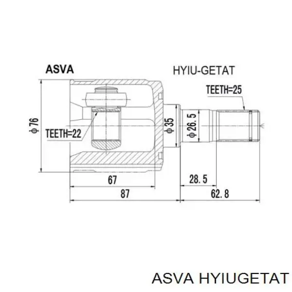 Junta homocinética interna dianteira Tangun J21006 preço, a partir de 40,50 USD