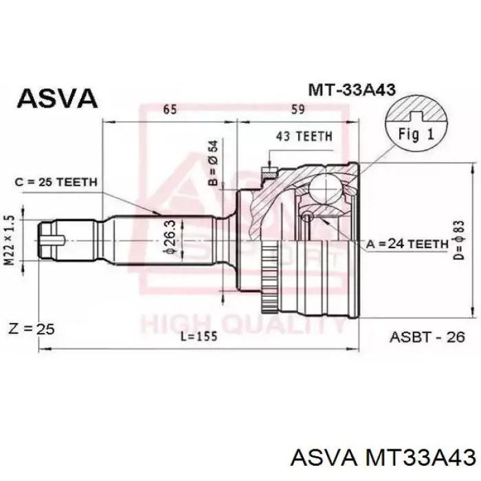 Junta homocinética externa dianteira Mitsubishi MR196757 preço, a partir de 66,63 USD