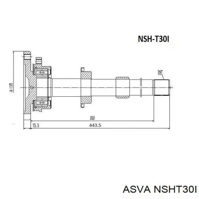 Veio de acionamento do semieixo intermédio NTY NPWNS054R preço, a partir de 144,97 USD