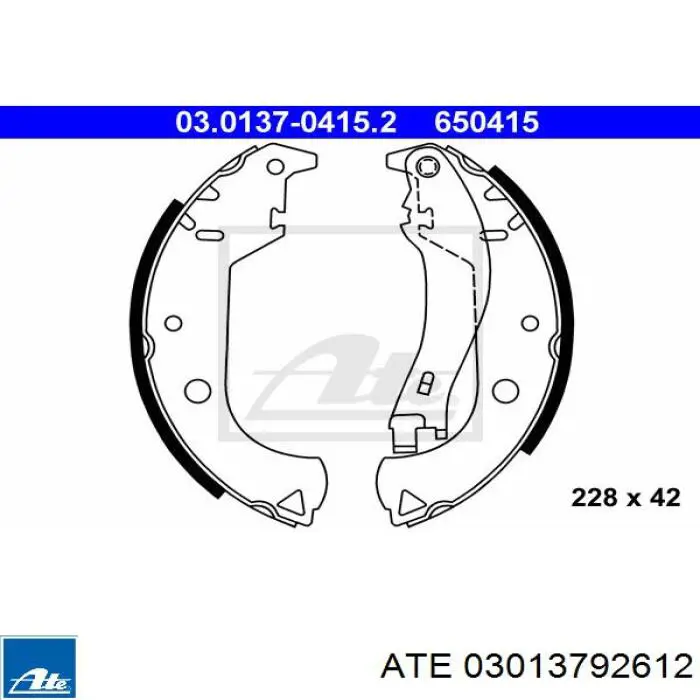 Kit de montagem das sapatas traseiras de tambor 7082146 Fiat/Alfa/Lancia