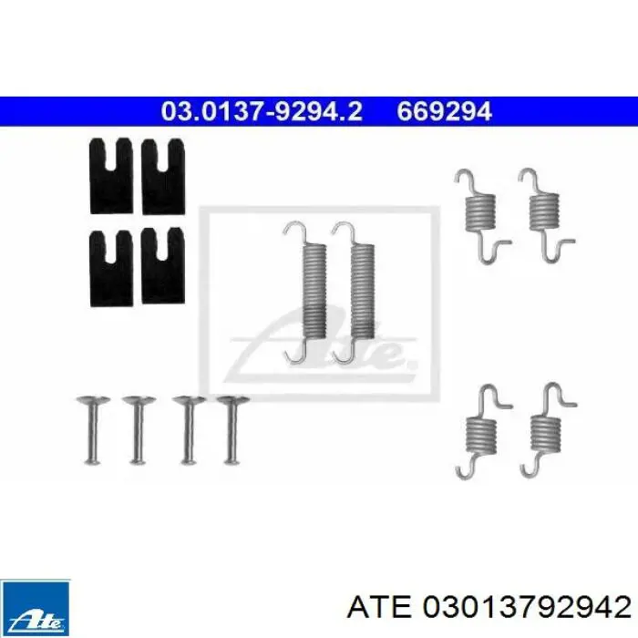 Kit de montagem das sapatas traseiras de tambor ATE 03013792942 preço, a partir de 8,48 USD