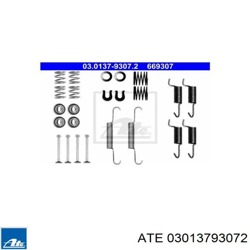 Kit de montagem das sapatas traseiras de tambor ATE 03013793072 preço, a partir de 13,11 USD