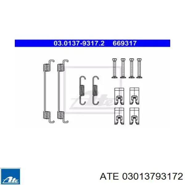 2Q0698545 VAG Kit de montagem das sapatas traseiras de tambor