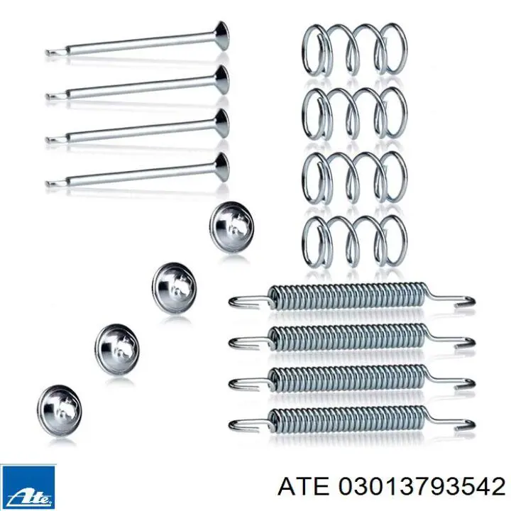 03013793542 ATE Kit de montagem das sapatas traseiras de tambor