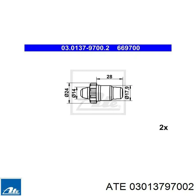 Compre 03013797002 ATE Mecanismo de aproximação (de auto-aproximação) das sapatas de tambor (kit de reparação levadiça)
