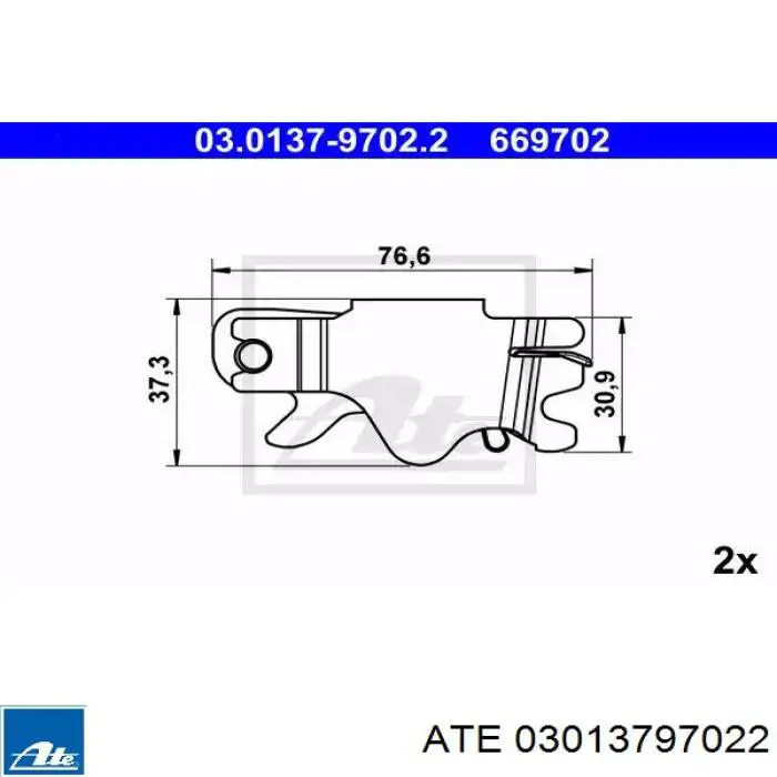 03013797022 ATE Kit de reparação do freio de estacionamento