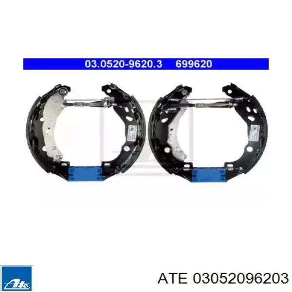 1613191580 Peugeot/Citroen Sapatas do freio traseiras de tambor, montadas com cilindros, kit