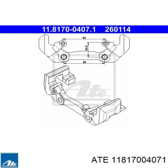 11817004071 ATE Braçadeira do freio de suporte traseiro
