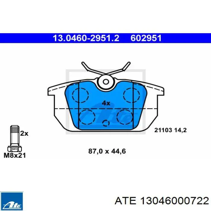 Compre 13046000722 ATE Kit de molas de fixação de sapatas de disco traseiras