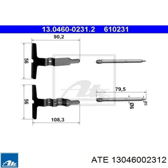 Kit de reparação das sapatas do freio ATE 13046002312 preço, a partir de 10,85 USD