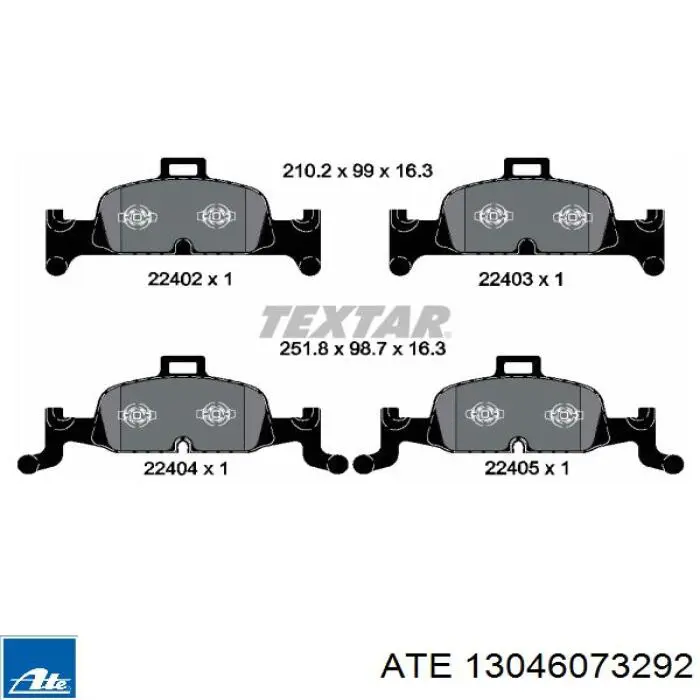Sapatas do freio dianteiras de disco ATE 13046073292 preço, a partir de 63,35 USD