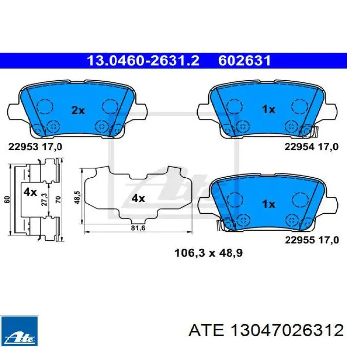 13517694 General Motors Sapatas do freio traseiras de disco
