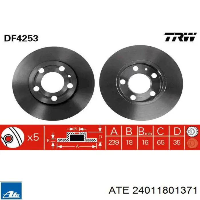 Compre 24011801371 ATE Disco do freio dianteiro