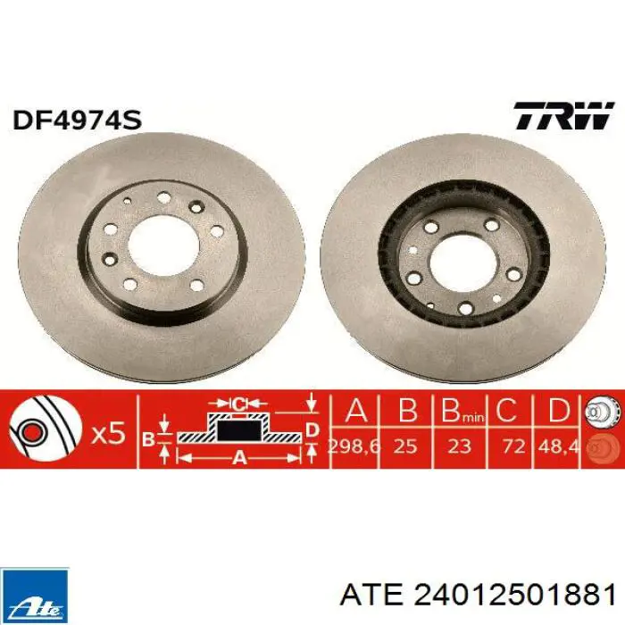 Compre 24012501881 ATE Disco do freio dianteiro