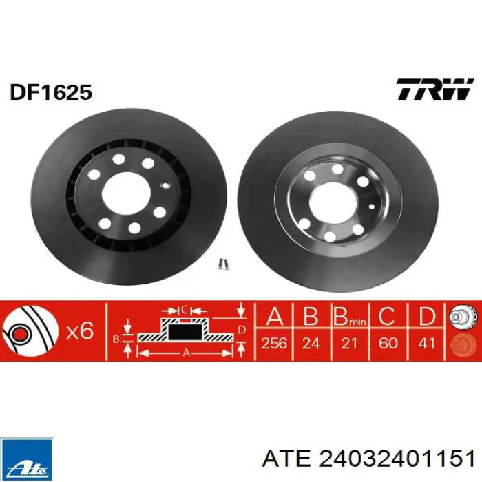 Compre 24032401151 ATE Disco do freio dianteiro