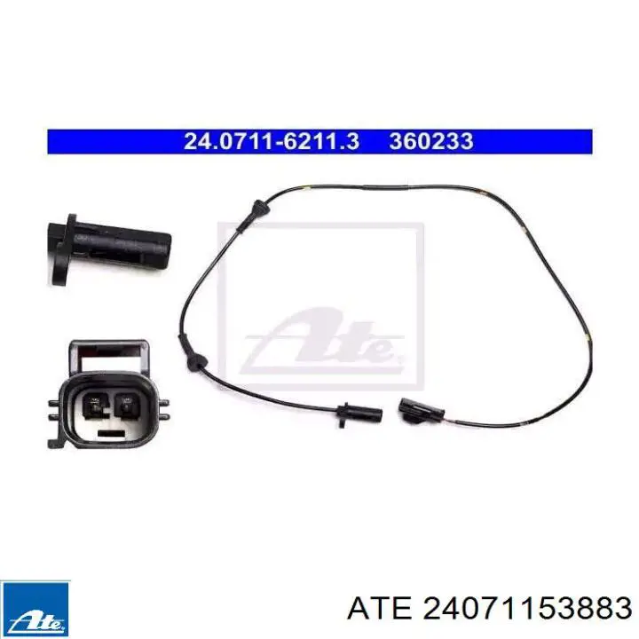 Sensor dianteiro de ABS 24071153883 ATE