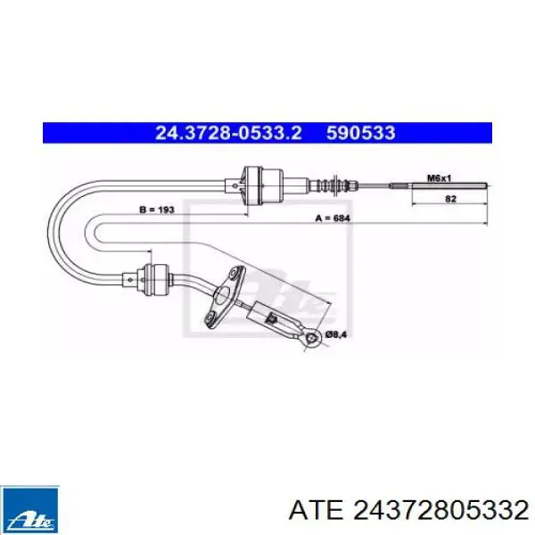 Cabo de embraiagem ATE 24372805332 preço, a partir de 17,80 USD