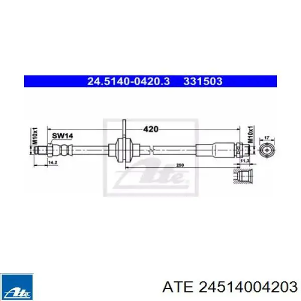 Mangueira do freio traseira Brembo T24149 preço, a partir de 20,72 USD