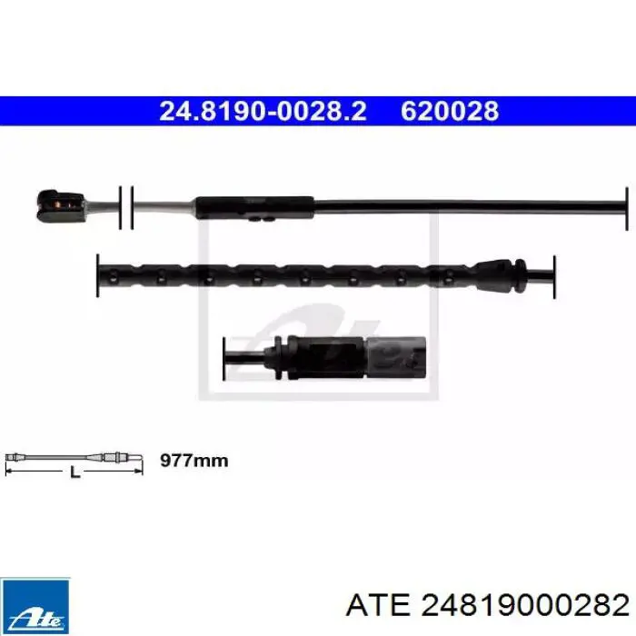 Sensor traseiro de desgaste das sapatas do freio ATE 24819000282 preço, a partir de 12,64 USD