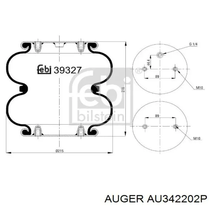 Coxim pneumático (suspensão de lâminas pneumática) do eixo Blacktech 2C21210P01 preço, a partir de 63,21 USD