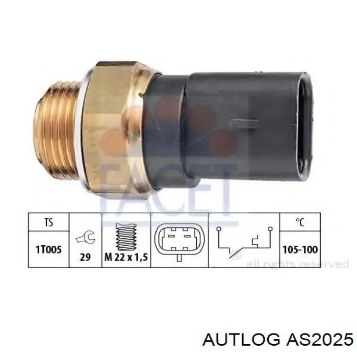 Compre AS2025 Autlog Sensor de temperatura do fluido de esfriamento (de ativação de ventilador do radiador)