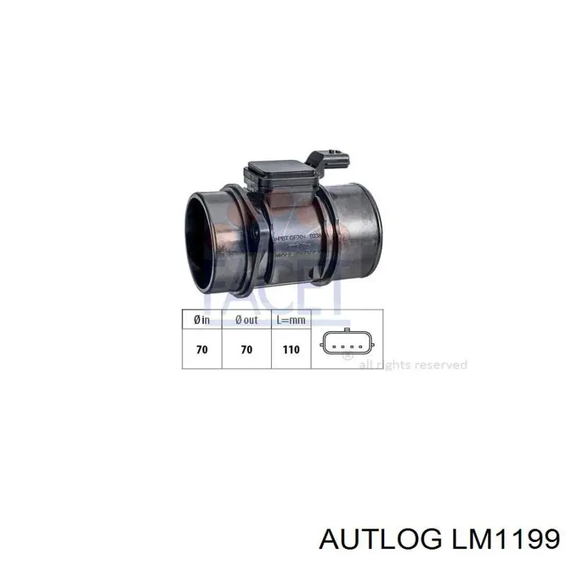 LM1199 Autlog Sensor de fluxo (consumo) de ar, medidor de consumo M.A.F. - (Mass Airflow)