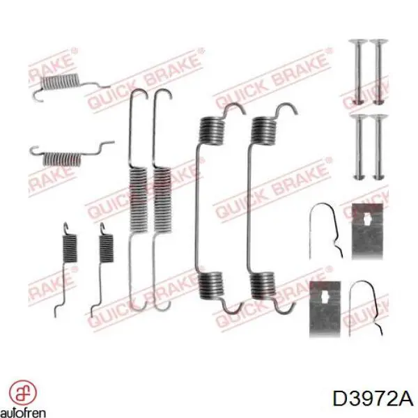 D3972A Autofren Kit de reparação das sapatas do freio
