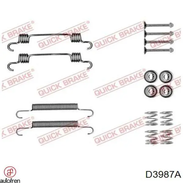 D3987A Autofren Kit de reparação das sapatas do freio
