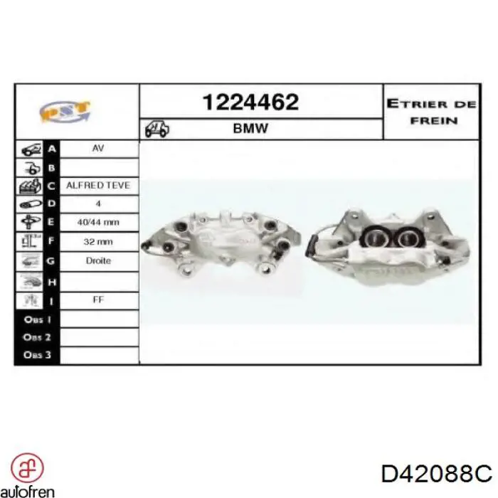 Kit de reparação de suporte do freio dianteiro ERT 401995 preço, a partir de 36,30 USD