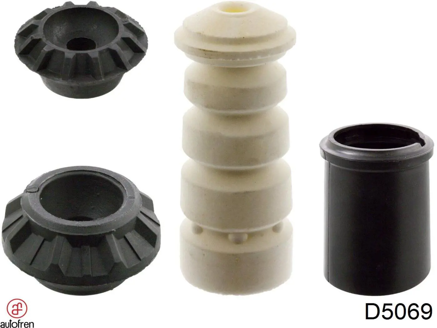 D5069 Autofren Pára-choque (grade de proteção) de amortecedor traseiro + bota de proteção