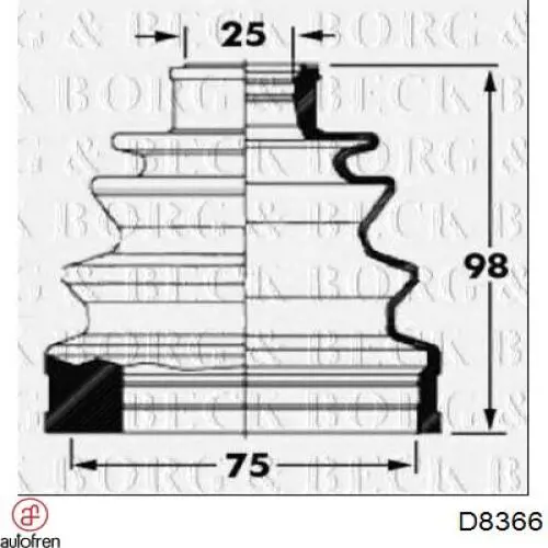 Compre D8366 Autofren Bota de proteção interna de junta homocinética do semieixo dianteiro