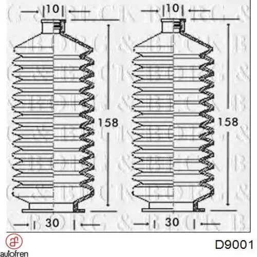 Bota de proteção do mecanismo de direção (de cremalheira) Autofren D9001 preço, a partir de 7,16 USD