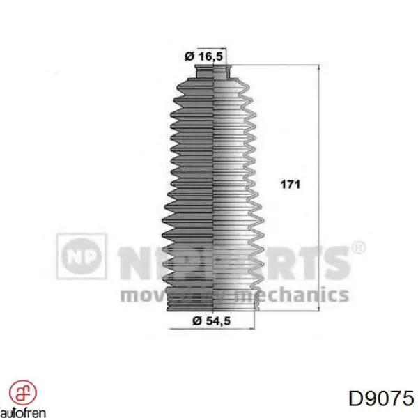 Bota de proteção do mecanismo de direção (de cremalheira) Autofren D9075 preço, a partir de 13,36 USD
